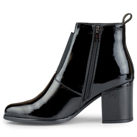 Stivali da donna elastici neri eleganti laccati nero 1
