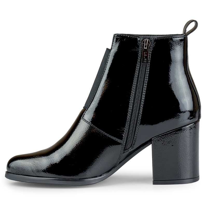 Stivali da donna elastici neri eleganti laccati nero 1