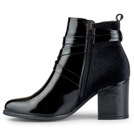 Eleganti stivali da donna neri con chiusura decorativa nero 1