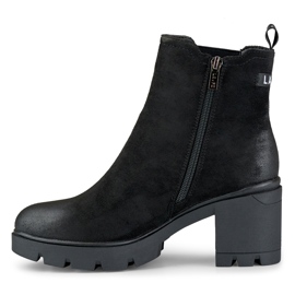 Classici stivali da donna in pelle scamosciata sul palo Adeline nero 1