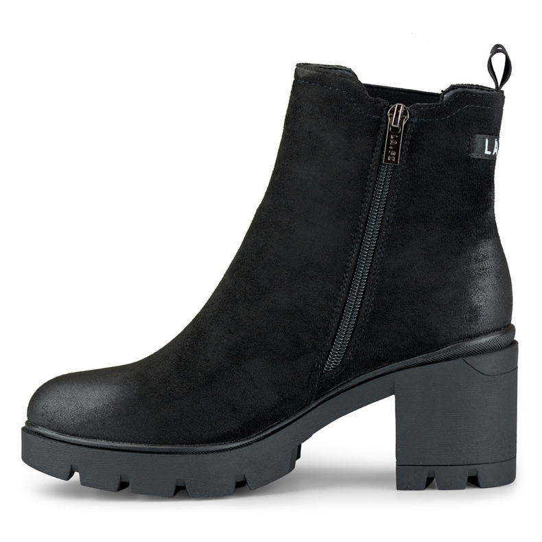 Classici stivali da donna in pelle scamosciata sul palo Adeline nero 1