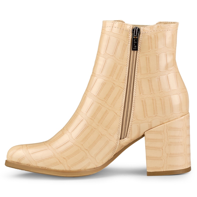 Stivali con tacco beige realizzati in ecopelle di Blaise 1