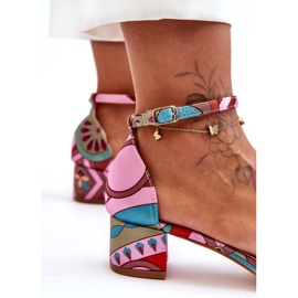 STEPHAN Sandali con tacco alto in raso fantasia Pink Mix Ispirami! multicolore 2