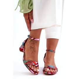 STEPHAN Sandali con tacco alto in raso fantasia Pink Mix Ispirami! multicolore 3