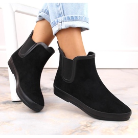 Stivali da pioggia stivali slip-on impermeabili neri Potocki RB36063 nero 1