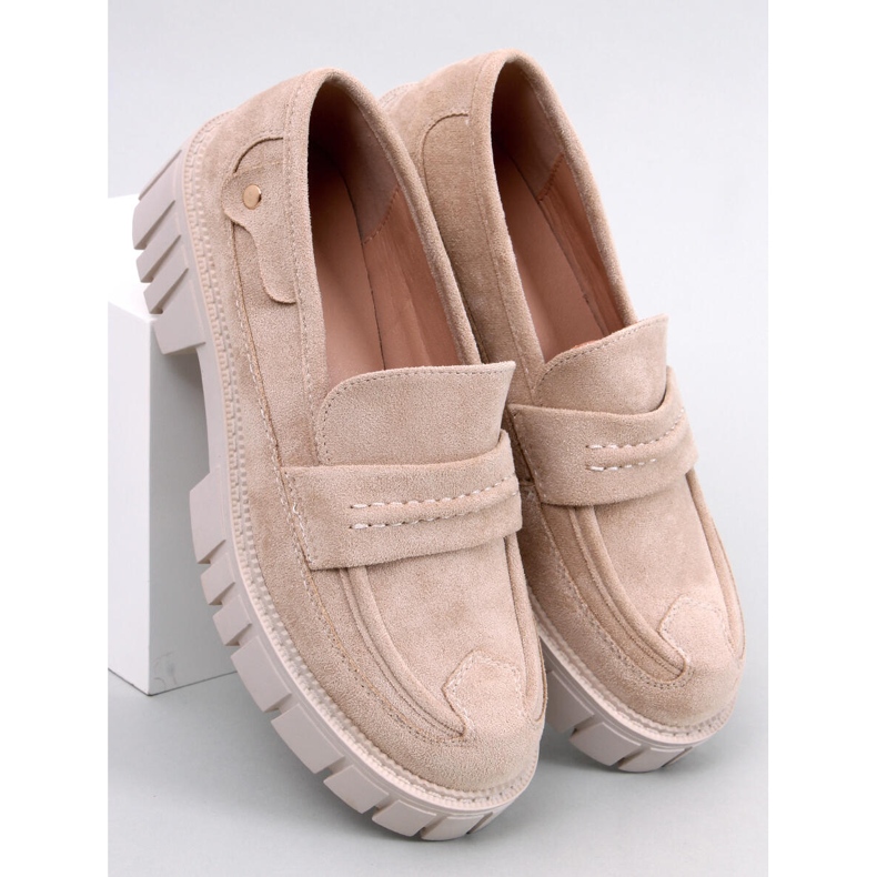 Mocassini con plateau di Chandra Beige 1