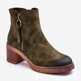 Stivaletti Classici da Donna in Camoscio Verde Limoso 1