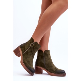 Stivaletti Classici da Donna in Camoscio Verde Limoso 2