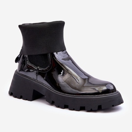 Stivali Jodhpur laccati da donna neri Pavo nero 1