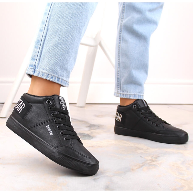 Sneakers nere isolate Big Star EE274351 nero 2