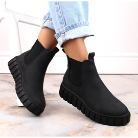 Stivaletti Chelsea da donna sulla piattaforma nera Big Star MM274324 nero 1