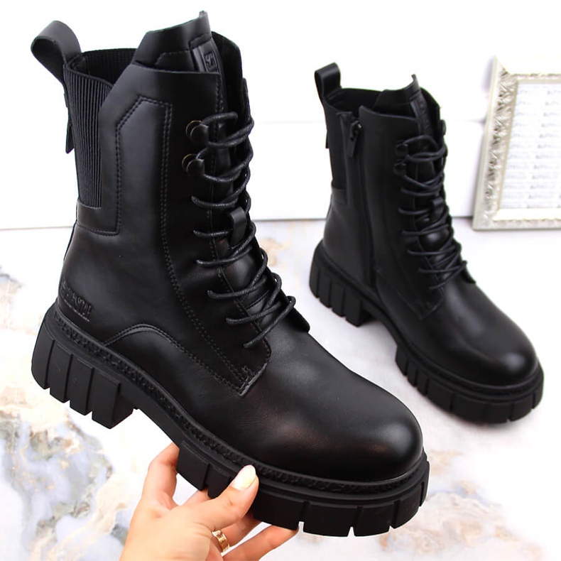 Big Star MM274581 stivali trapper da donna neri isolati nero 1