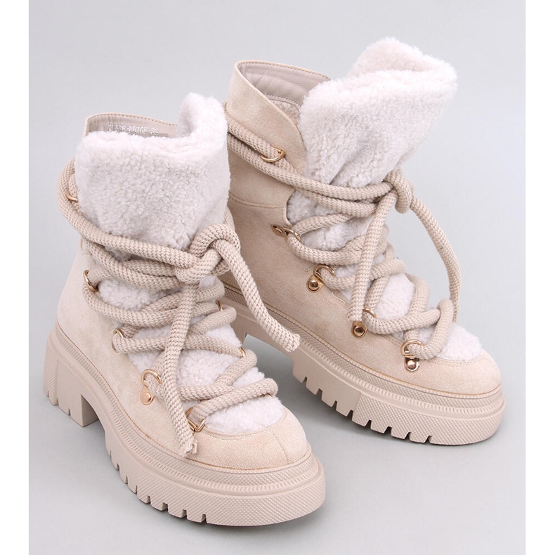 Shea Stivali da neve in montone beige 1
