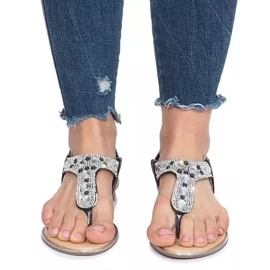 Sandali flat neri con diamanti Larissa nero 1