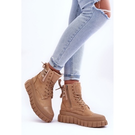 Stivaletti da donna con plateau in pelle scamosciata Beige Rafter 2