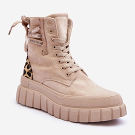 Stivali con plateau in pelle scamosciata da donna Rafter beige chiaro 1