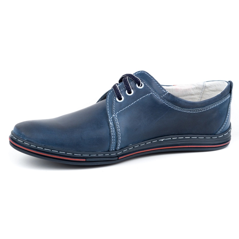 Polbut Scarpe in pelle da uomo 343 blu navy 1