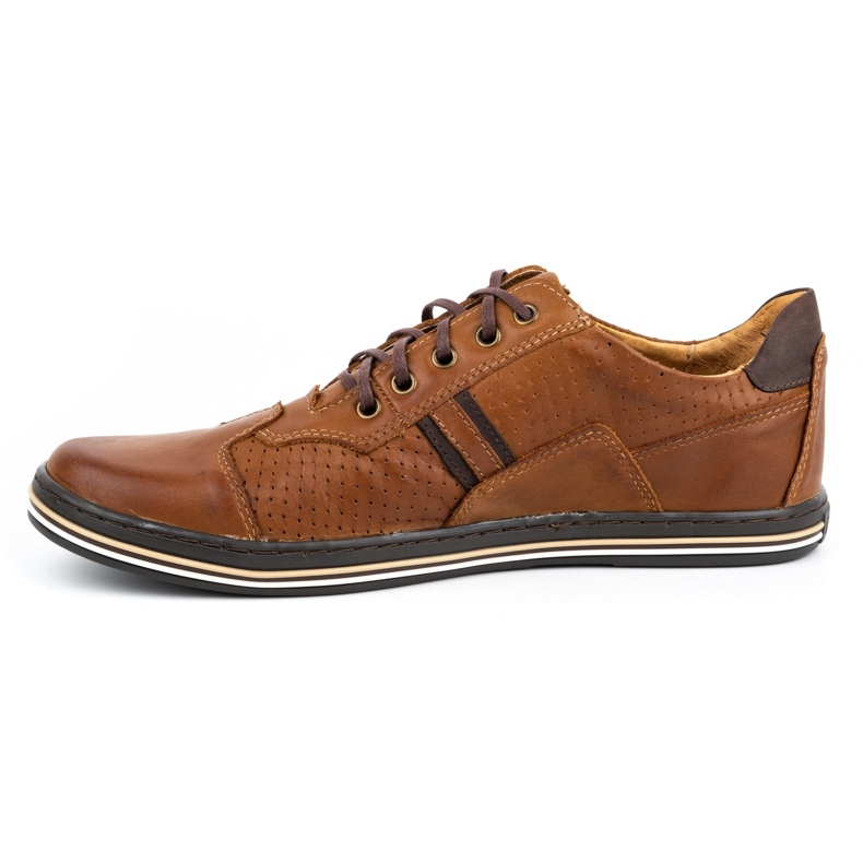 Polbut Scarpe casual in pelle da uomo 1801PAX marrone 1