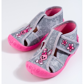 Pantofole grigio-rosa per ragazze di Shelovet 1