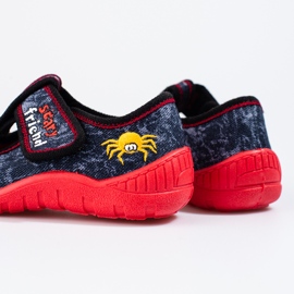 Pantofole ragno nere e rosse di Shelovet blu 1