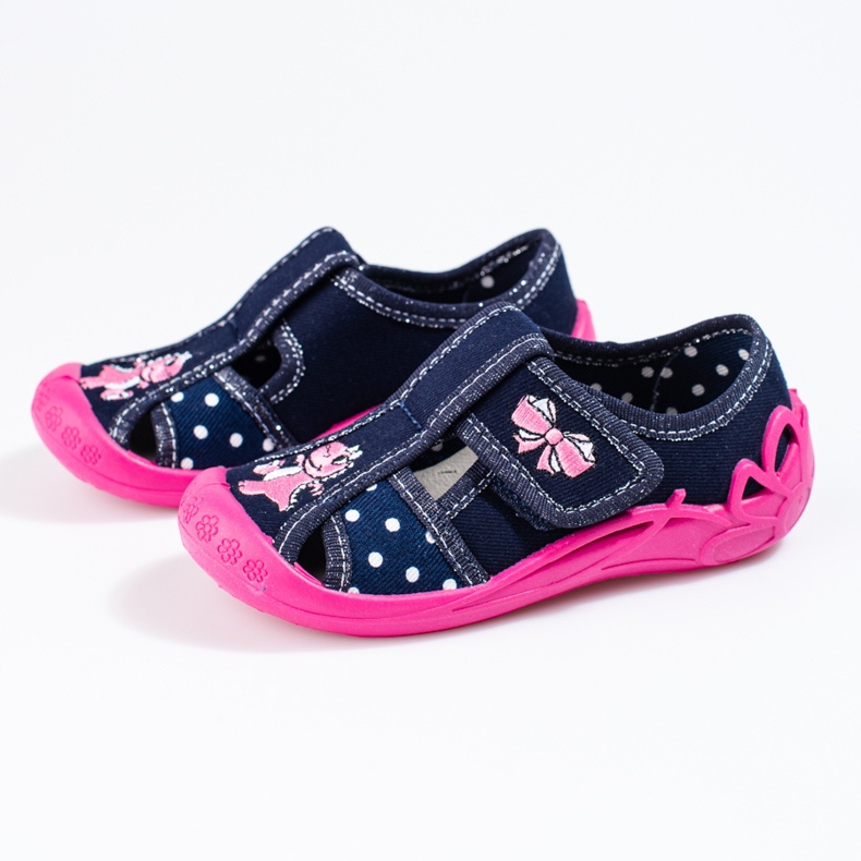 Pantofole blu navy e rosa per ragazze di Shelovet 1