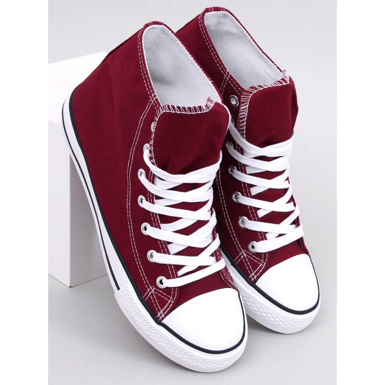 Jude Wine Scarpe da ginnastica in tela alla caviglia rosso 1