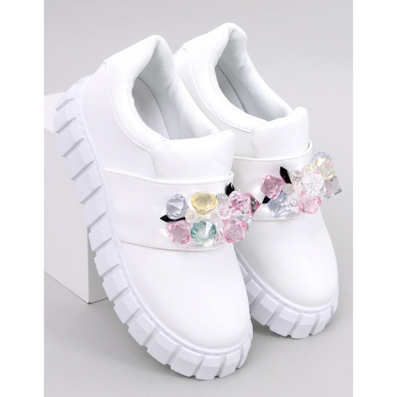 Francesine con plateau Worth White bianca 1