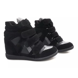 Sneakers con zeppa R9686 Nere nero 1