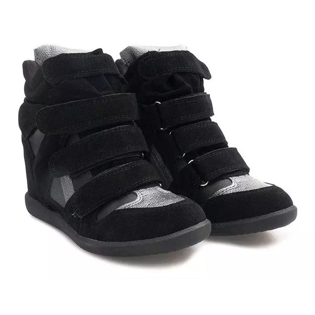 Sneakers con zeppa R9686 Nere nero 2