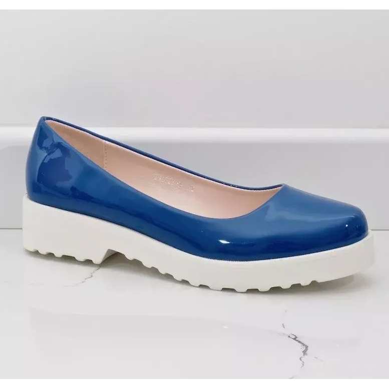 Blu, slip on scarpe con zeppa BJ6223-5 1