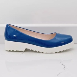 Blu, slip on scarpe con zeppa BJ6223-5 2