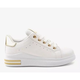 Sneakers bianche con accessori dorati BO-550 bianca d'oro 2