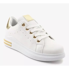 Sneakers bianche con accessori dorati BO-550 bianca d'oro 1