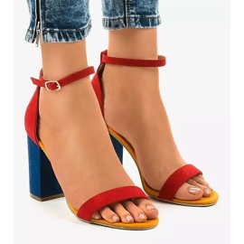 Sandali rossi e blu navy su un palo con fibbia 0280-135 rosso 1