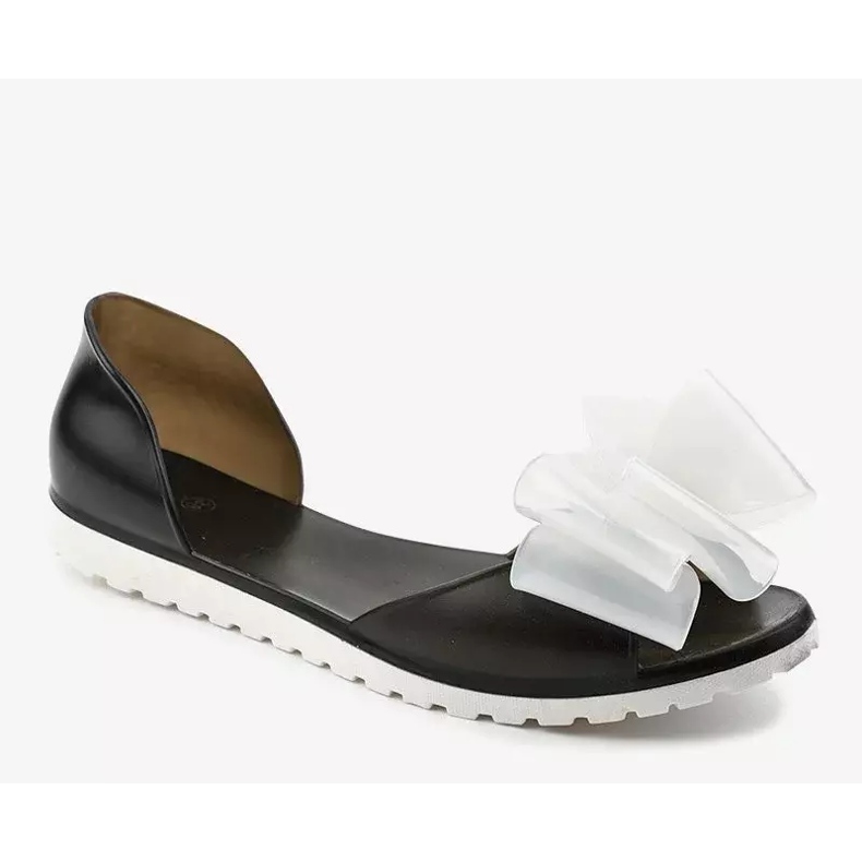 Sandali neri Meliski con fiocco S5-3 nero 1