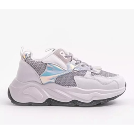 Sneakers sportive bianche con inserti grigi RAL-63 bianco grigio 1