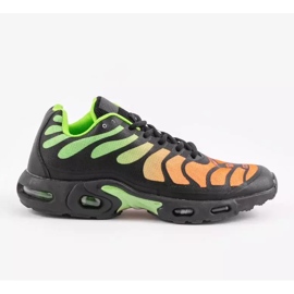 15009-Q scarpe sportive da uomo nere e verdi nero 2