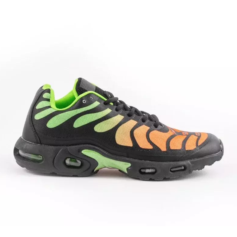 15009-Q scarpe sportive da uomo nere e verdi nero 1