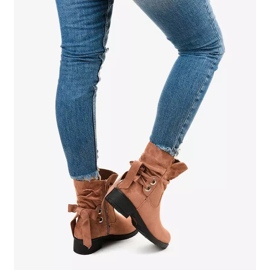 Stivaletti Afforen in camoscio rosa 2