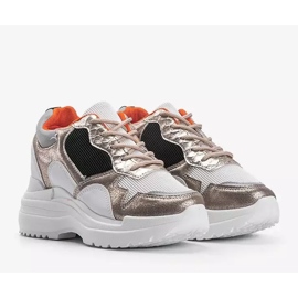 Sneakers con zeppa bianche e oro Alexandra bianca d'oro 2