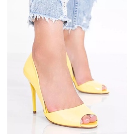 Décolleté gialle su tacco Joliette giallo 1