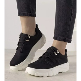 Sneakers sportive nere con suola alta Luna nero 1