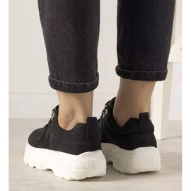 Sneakers sportive nere con suola alta Luna nero 2