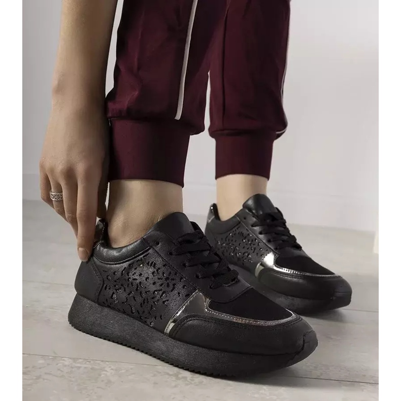 Sneakers sportive nere con motivo Festival traforato nero 2