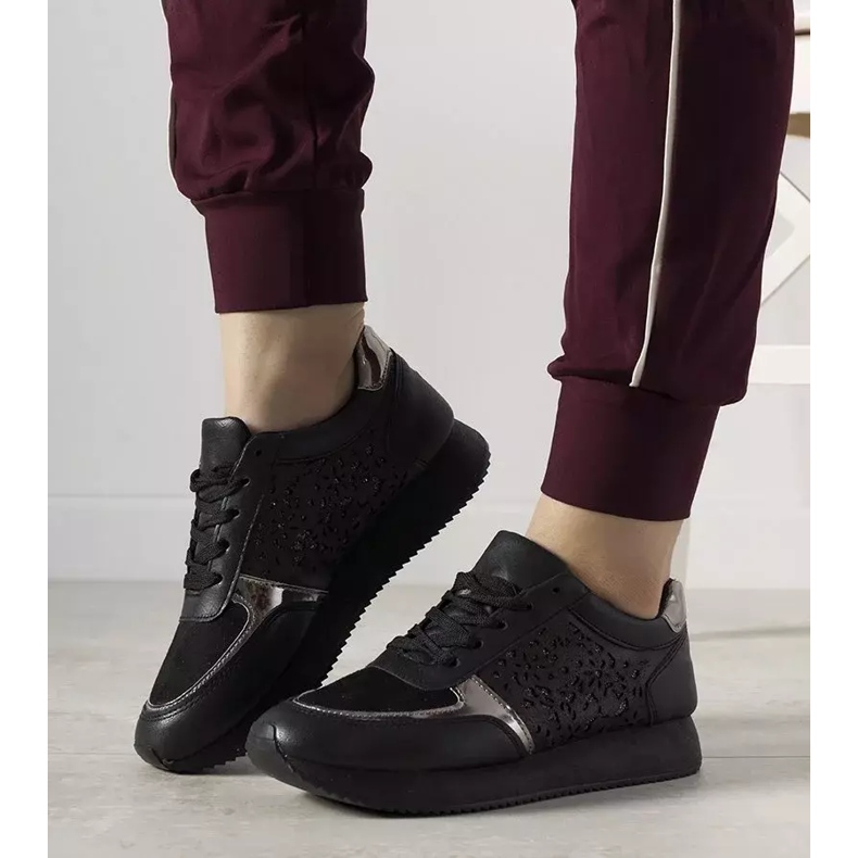 Sneakers sportive nere con motivo Festival traforato nero 1