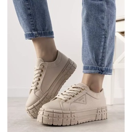 Sneakers beige con suola spessa Giselle 1