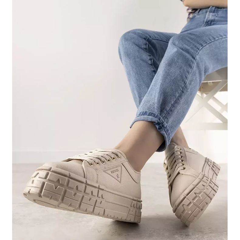 Sneakers beige con suola spessa Giselle 2