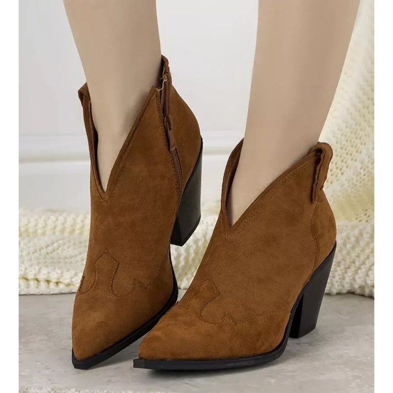 Stivali da cowboy fanette da donna color cammello marrone 2