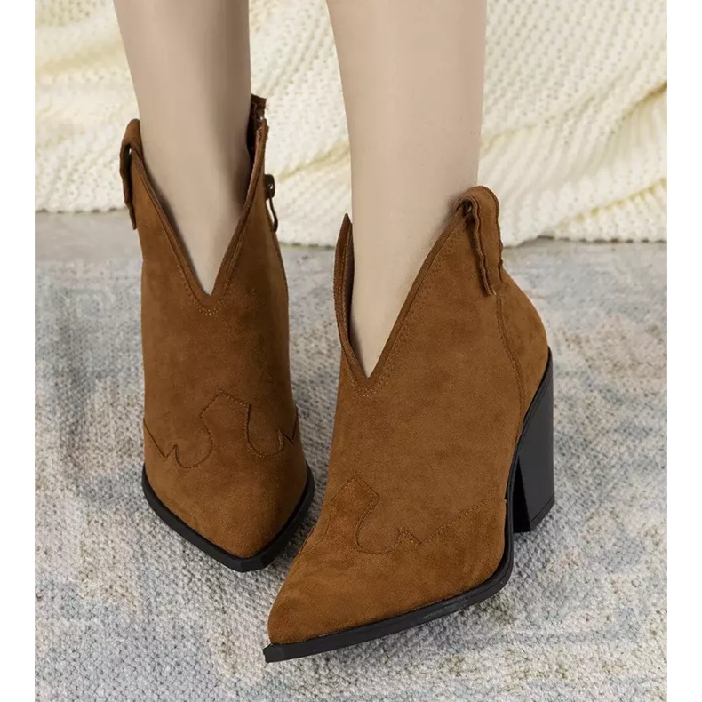 Stivali da cowboy fanette da donna color cammello marrone 1
