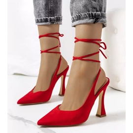 Décolleté rosse stringate sul palo Lotti rosso 1